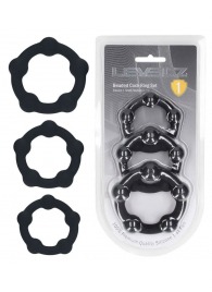 Набор из 3 эрекционных колец Beaded Silicone Cockring Set - Shots Media BV - в Абакане купить с доставкой