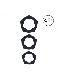 Набор из 3 эрекционных колец Beaded Silicone Cockring Set - Shots Media BV - в Абакане купить с доставкой