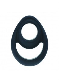 Черное эрекционное кольцо Double Ergo Silicone Cockring - Shots Media BV - в Абакане купить с доставкой