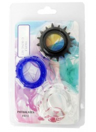 Набор из 3 эрекционных колец разного цвета и рельефа - Boys of Toys - в Абакане купить с доставкой