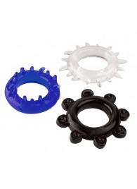 Набор из 3 эрекционных колец разного цвета и рельефа - Boys of Toys - в Абакане купить с доставкой