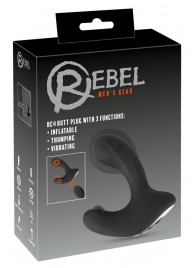 Черная анальная вибропробка с функцией расширения RC Butt Plug with 3 functions - Orion - в Абакане купить с доставкой