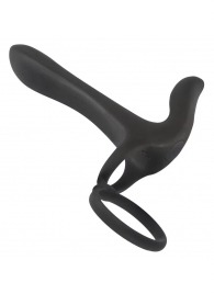 Черная насадка на член с вибрацией Couple’s Vibrator - Orion - в Абакане купить с доставкой