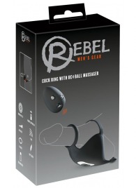 Черная вибронасадка для эрекции и стимуляции мошонки Cock ring with RC ball massager - Orion - в Абакане купить с доставкой