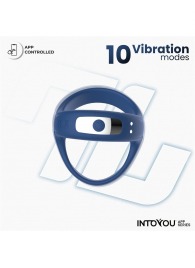 Синее интерактивное эрекционное виброкольцо Rank - Intoyou - в Абакане купить с доставкой