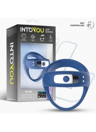 Синее интерактивное эрекционное виброкольцо Rank - Intoyou - в Абакане купить с доставкой