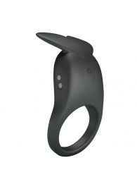 Черное перезаряжаемое виброкольцо Carlton - Baile - в Абакане купить с доставкой