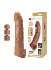 Карамельный фаллоудлинитель с подхватом мошонки Silas - 26 см. - Baile - в Абакане купить с доставкой