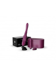 Фиолетовая секс-машина с функцией нагрева, насадками и присоской Sesh - Zalo - купить с доставкой в Абакане