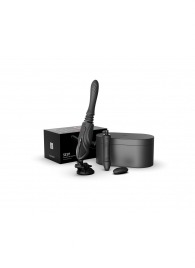 Черная секс-машина с функцией нагрева, насадками и присоской Sesh - Zalo - купить с доставкой в Абакане