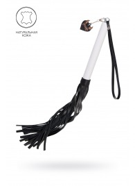 Плеть с белой рукоятью и чёрными хлыстами - 50 см. - Pecado - купить с доставкой в Абакане