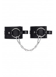 Черные оковы из толстой кожи с люверсами - Pecado - купить с доставкой в Абакане