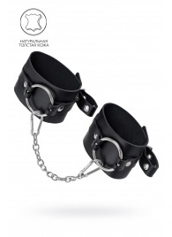Черные оковы из толстой кожи с люверсами - Pecado - купить с доставкой в Абакане