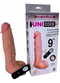 Фаллическая насадка Харнесс UNICOCK 9  с вибрацией - 24 см. - LOVETOY (А-Полимер) - купить с доставкой в Абакане