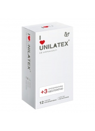 Ультратонкие презервативы Unilatex Ultra Thin - 12 шт. + 3 шт. в подарок - Unilatex - купить с доставкой в Абакане