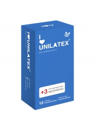 Классические презервативы Unilatex Natural Plain - 12 шт. + 3 шт. в подарок - Unilatex - купить с доставкой в Абакане