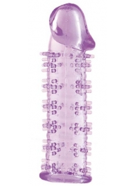 Гелевая фиолетовая насадка на фаллос с шипами - 12 см. - Toyfa Basic - в Абакане купить с доставкой