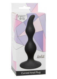 Чёрная анальная пробка Curved Anal Plug Black - 12,5 см. - Lola Games