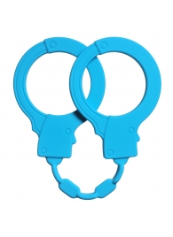 Голубые силиконовые наручники Stretchy Cuffs Turquoise - Lola Games - купить с доставкой в Абакане