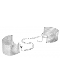 Серебристые наручники-браслеты Desir Metallique Handcuffs - Bijoux Indiscrets - купить с доставкой в Абакане