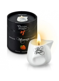 Массажная свеча с ароматом клубники Bougie de Massage Gourmande Fraise - 80 мл. - Plaisir Secret - купить с доставкой в Абакане