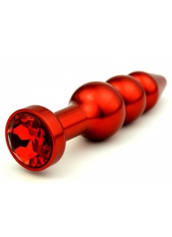 Красная анальная ёлочка с красным кристаллом - 11,2 см. - 4sexdreaM - купить с доставкой в Абакане