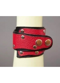 Красно-чёрный кожаный браслет «Треугольник» - Подиум - купить с доставкой в Абакане