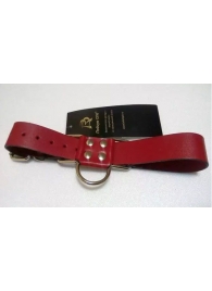 Широкие красные ременные наручники с полукольцом - Подиум - купить с доставкой в Абакане