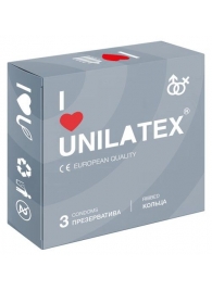 Презервативы с рёбрами Unilatex Ribbed - 3 шт. - Unilatex - купить с доставкой в Абакане