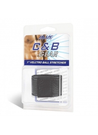 Чёрная утяжка на мошонку 1  Velcro Ball Stretcher - BlueLine - купить с доставкой в Абакане