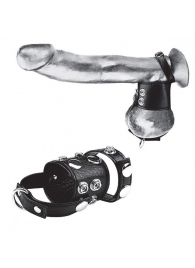 Утяжка на пенис и мошонку Cock Ring With 1.5  Ball Stretcher And Optional Weight Ring - BlueLine - купить с доставкой в Абакане