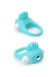 Голубое эрекционное кольцо с щеточкой LIT-UP SILICONE STIMU RING 5 - Dream Toys - в Абакане купить с доставкой