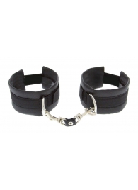 Чёрные полиуретановые наручники Luxurious Handcuffs - Blush Novelties - купить с доставкой в Абакане