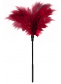 Пластиковая метелочка с красными пёрышками Small Feather Tickler - 32 см. - Blush Novelties - купить с доставкой в Абакане