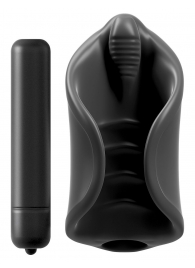 Чёрный мастурбатор Vibrating Silicone Stimulator с вибрацией - Pipedream - в Абакане купить с доставкой