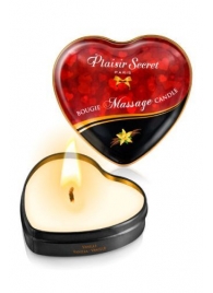 Массажная свеча с ароматом ванили Bougie Massage Candle - 35 мл. - Plaisir Secret - купить с доставкой в Абакане