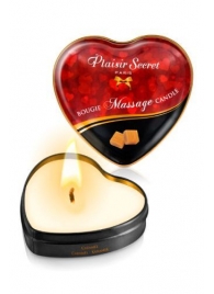 Массажная свеча с ароматом карамели Bougie Massage Candle - 35 мл. - Plaisir Secret - купить с доставкой в Абакане