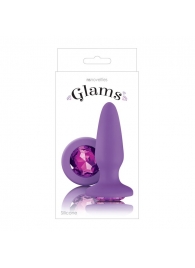 Фиолетовая анальная пробка с фиолетовым кристаллом Glams Purple Gem - 10,4 см. - NS Novelties - купить с доставкой в Абакане
