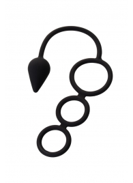 Тройное эрекционное кольцо с анальным хвостом Drop S-size - Erotist - в Абакане купить с доставкой
