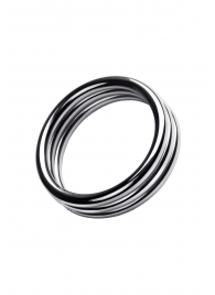 Металлическое эрекционное кольцо с рёбрышками размера L - ToyFa - в Абакане купить с доставкой