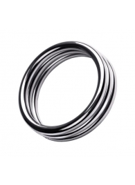 Металлическое эрекционное кольцо с рёбрышками размера L - ToyFa - в Абакане купить с доставкой