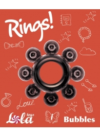 Чёрное эрекционное кольцо Rings Bubbles - Lola Games - в Абакане купить с доставкой