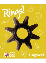 Чёрное эрекционное кольцо Rings Cogweel - Lola Games - в Абакане купить с доставкой