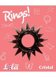 Чёрное эрекционное кольцо Rings Cristal - Lola Games - в Абакане купить с доставкой