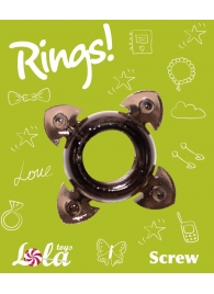 Чёрное эрекционное кольцо Rings Screw - Lola Games - в Абакане купить с доставкой