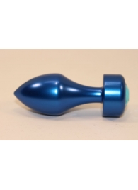 Синяя анальная пробка с голубым кристаллом - 7,8 см. - 4sexdreaM - купить с доставкой в Абакане