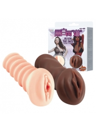 Комплект мастурбаторов-вагин - телесная и темнокожая - Baile - в Абакане купить с доставкой