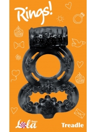 Чёрное эрекционное кольцо Rings Treadle с подхватом - Lola Games - в Абакане купить с доставкой