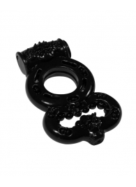Чёрное эрекционное кольцо Rings Treadle с подхватом - Lola Games - в Абакане купить с доставкой