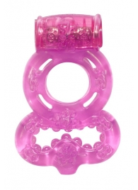 Розовое эрекционное кольцо Rings Treadle с подхватом - Lola Games - в Абакане купить с доставкой